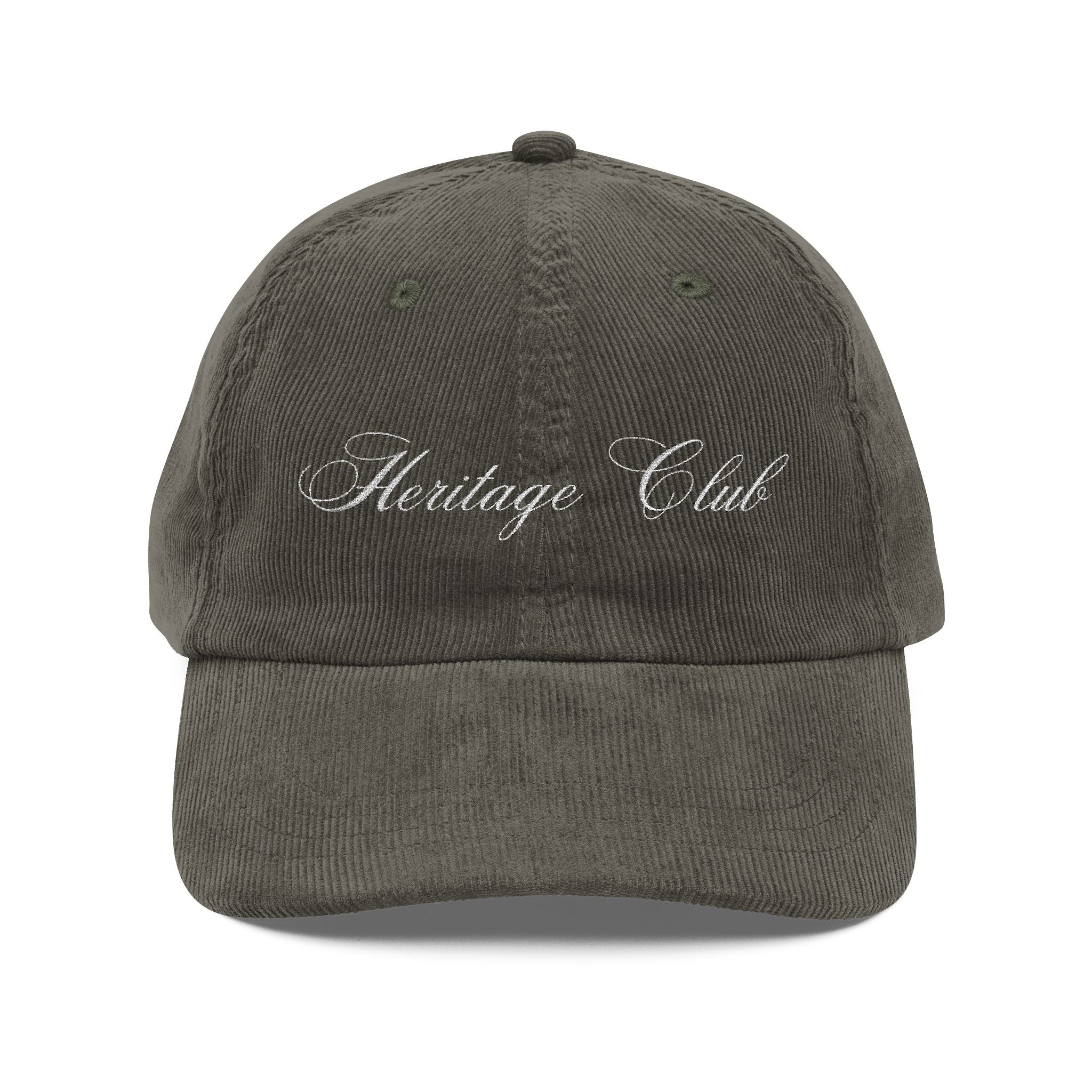 Heritage Club embroidered cap | vintage corduroy baseball hat