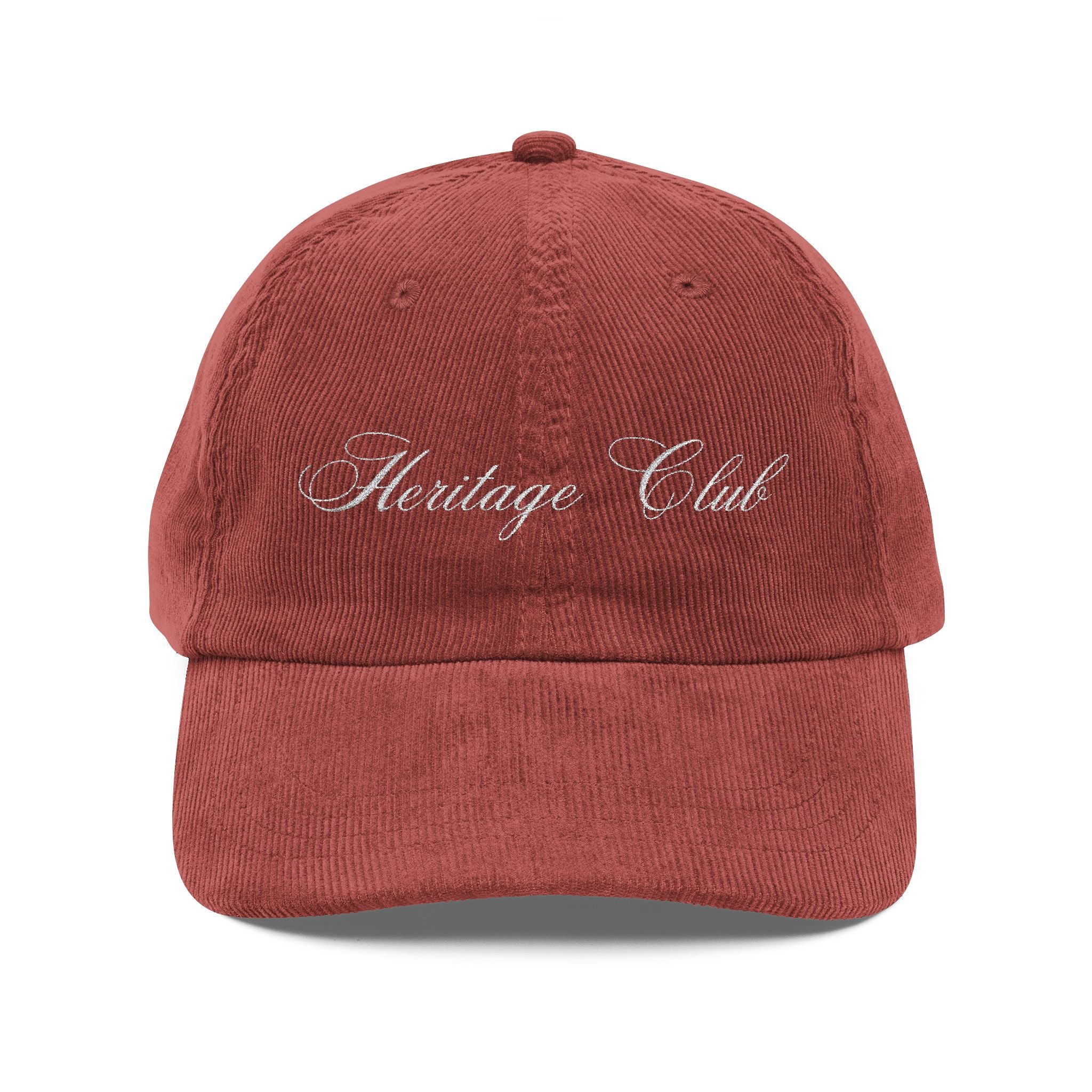 Heritage Club embroidered cap | vintage corduroy baseball hat