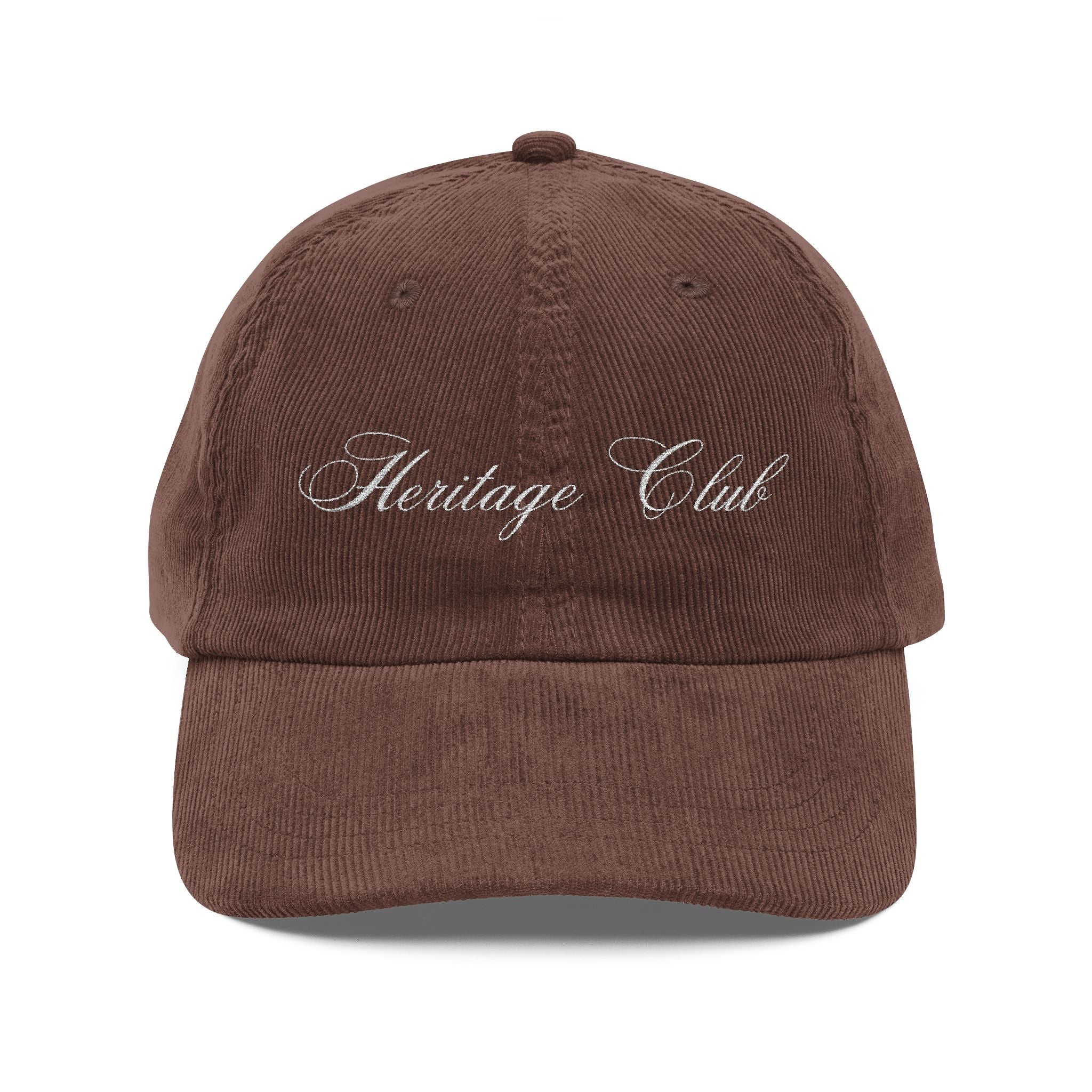 Heritage Club embroidered cap | vintage corduroy baseball hat