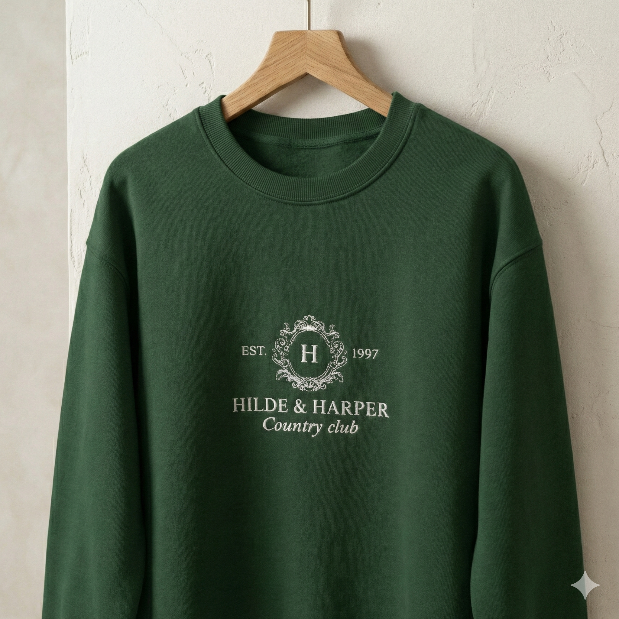 Minimal White Crewneck Sweatshirt with Subtle Center Logo