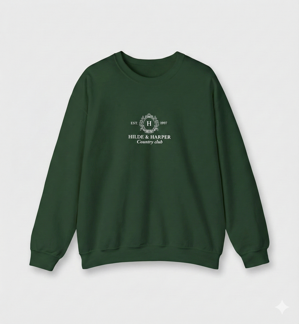 Minimal White Crewneck Sweatshirt with Subtle Center Logo