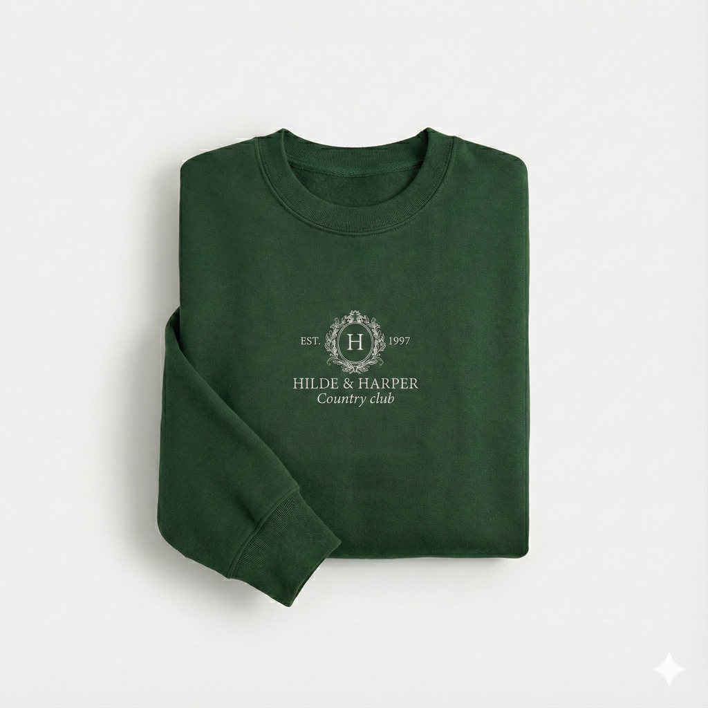 Minimal White Crewneck Sweatshirt with Subtle Center Logo